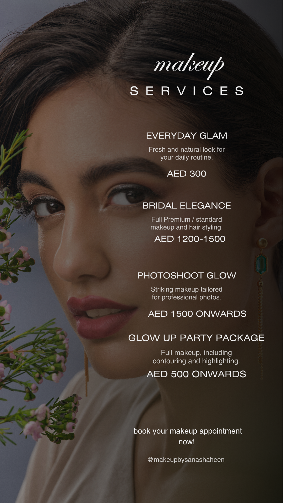 Dark Elegant Minimalist Makeup Price List Instagram Story.png